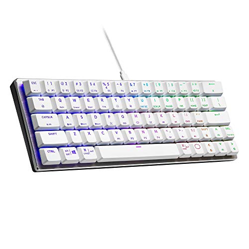 Cooler Master SK620 60% Silber/Weiß Mechanische Low Profile Gaming Tastatur, taktile braune Schalter, anpassbare RGB, ergonomisches Design, USB-C Konnektivität, Mac/Windows, QWERTY (SK-620-SKTM1-US)