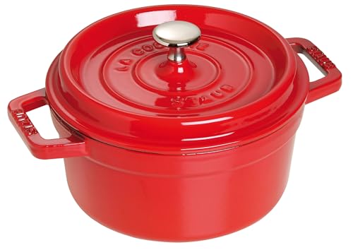 Staub Cocotte, rund, Induktionsgeeignet, Gusseisen, 30 cm, 1 Einheiten, Kirschrot,