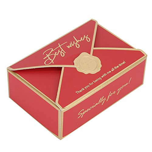 Aigid Candy Box, 50St. Einzigartige Umschlagform Papier Candy Box Candy Holder Hochzeitsfeier Zubehör Dekoration(rot)