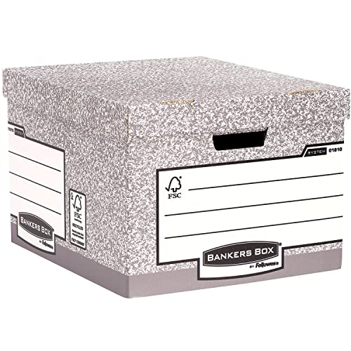 Bankers Box System Archivbox (Große, automatischem FastFold(TM) Aufbau) 10 Stück grau