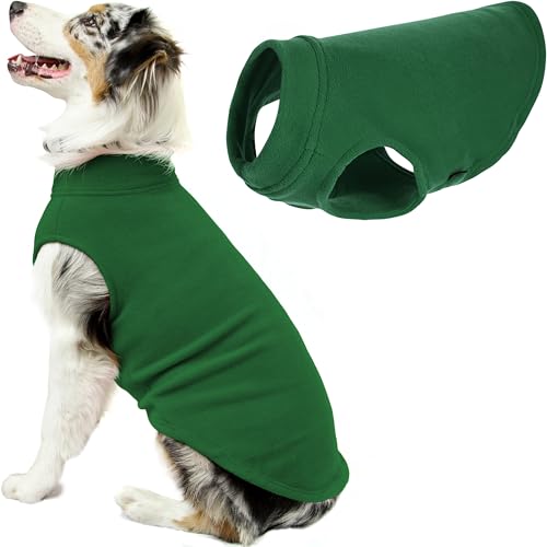 Gooby Hundepullover aus Stretch-Fleece, Waldgrün, Größe 4XL, warme Hundejacke aus Fleece, Winterkleidung für kleine Hunde und Jungen, Hundepullover für kleine Hunde bis Hundepullover für große Hunde