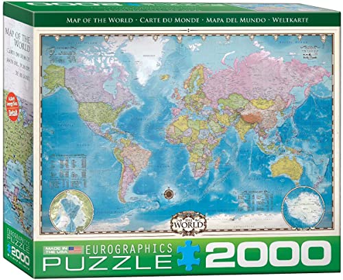 empireposter Weltkarte - Map of The World - 2000 Teile Puzzle Format 67,6x96,8 cm