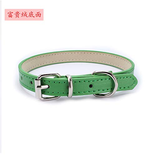 Accrie Soft Pet Dog Collar Neck Strap for Small Puppy Kitten Cats Rich Plush Bottom: Green Round Rope 120 * 1.3cm