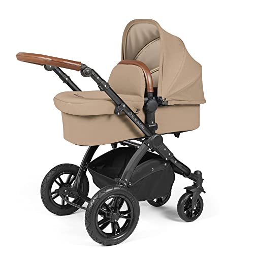 Ickle Bubba Stomp Luxe All-in-One I-Size Travel System mit Isofix Basis (Stratus) - Schwarz/Wüste/Tan