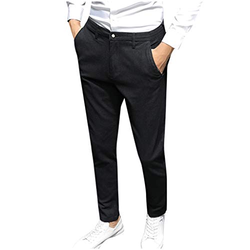 Xmiral Anzughose Herren Gesch鋐t L鋝sige Lange Hose Rei遶erschluss B黵o Hosen Herbst Winter Latzhose Chino-Hose(d Schwarz,30)