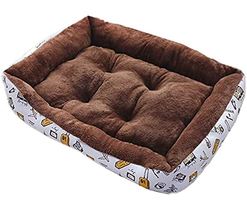 Fleece-Haustier-Sofa für Hunde und Katzen, für besseren Schlaf, lindert Angstzustände, waschbar, beruhigend, warm, rutschfeste Unterseite, weiches Haustierbett, Größe S, M, L, 70 x 55 cm, Stil A