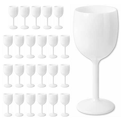 Schramm® Mehrweg Weingläser in weiß wählbar 6, 12, 24 oder 48 Stück Champagner Glas Sektflöten Sektkelch Stielglas Champagner Gläser Fassungsvermögen, Größe:24 Stück