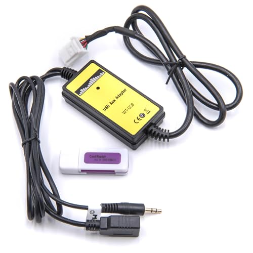 vhbw CD-Wechsler-Adapter passend zu Auto, KFZ Toyota kompatibel mit USB Stick, SD Karte an Toyota 12-Pin Anschluss