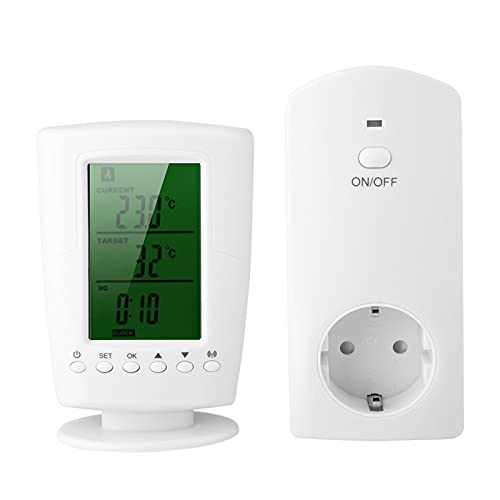 Thermostatsteckdose, drahtlose Temperaturregelungssteckdose, Bürogebrauch für den Heimgebrauch im Home Office(Übersetzen, Britischer Standard 110-240V)