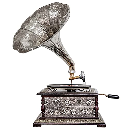 aubaho Nostalgie Grammophon Dekoration mit Trichter Grammofon Antik-Stil (k2)