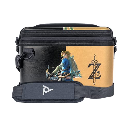 PDP Gaming Offiziell lizenziert Switch Pull-N-Go Travel Case - Zelda Breath of the WIld - Semi-Hardshell Protection - Protective PU Leather - Holds 14 Games - Works mit Switch OLED & Lite