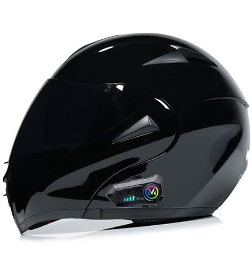 Motorradhelm mit Bluetooth Klapphelm Doppelvisier Modularer Helm ECE/DOT Zertifiziert Integralhelm Vollvisierhelm mit Mikrofon für Automatische Sturzhelm für Erwachsene Damen 9,XL