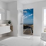 Schulte Deco-Design Foto Steg Nordsee, 210 x 90 cm, 3 mm Aluminium-Verbundplatte, Wandverkleidung als fugenfreier Fliesenersatz