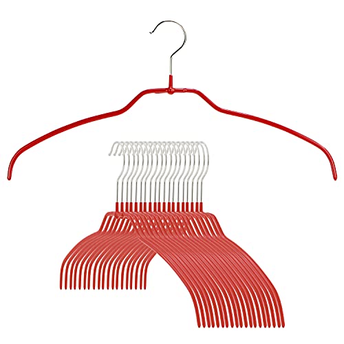 Mawa von Reston Macan Lloyd Silhouette Ultra Leicht Dünn rutschfest platzsparend 42/FT Kleiderbügel für Shirts, rot, Set of 20