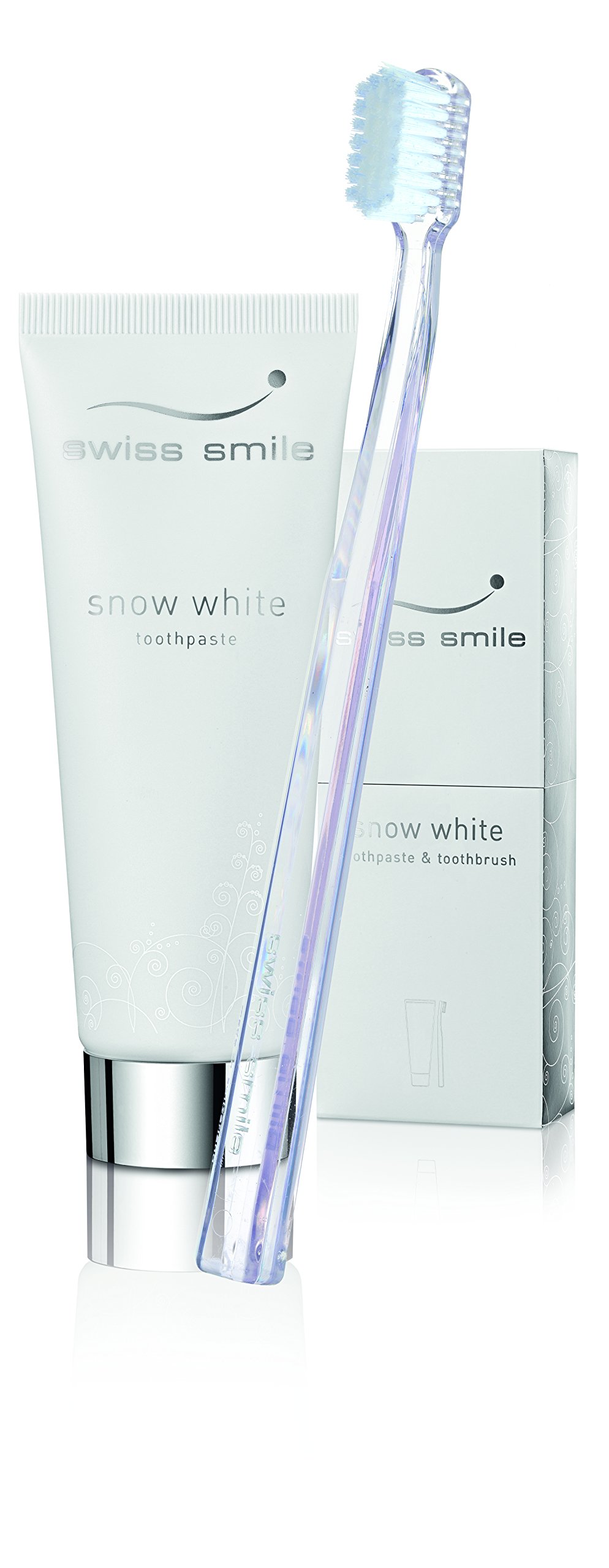 Swiss Smile Snow White Toothpaste + Toothbrush, 75 ml