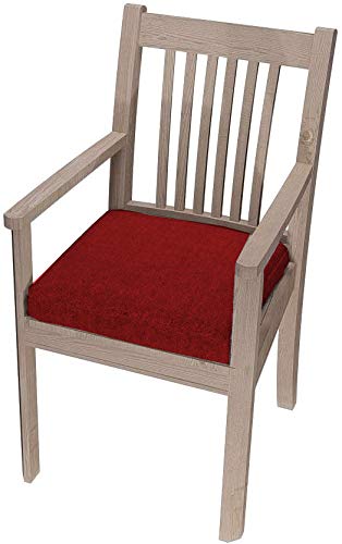 Stuhlkissen Stuhlauflage Stuhlpolster Sitzkissen Abnembar Bezug Mit Reißverschluss Auflage Gartenkissen Set (4er Set 45x45x5, Dunkelrot)