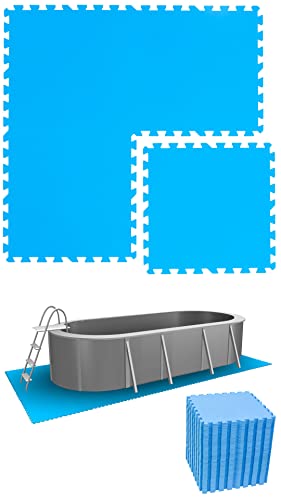 EYEPOWER 12,1 m² Poolunterlage - 52 Eva Matten 50x50 - Outdoor Pool Unterlage - Unterlegmatten Set