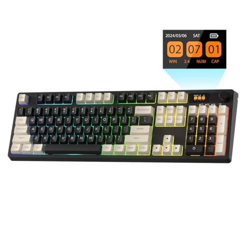 LTC Nimbleback NB-1041 Pro Mechanical Keyboard, RGB, 2.4 GHz/BT/Wired, Red Switches, Black, Mixed Color
