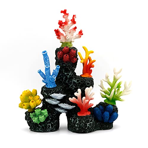 Mumuve Polyresin-Korallenornamente, Aquarium-Dekoration, 21,6 x 7,6 x 22,9 cm, künstliche Korallenornamente, Fisch für Aquarien, Korallendekorationen, Aquariumkoralle