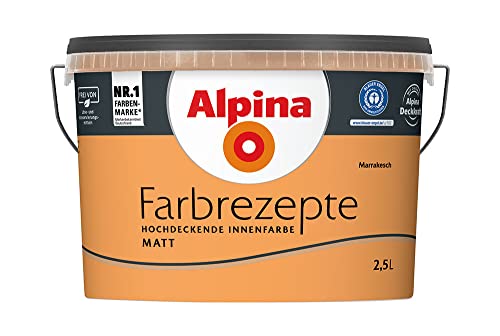 Alpina Farbrezepte Sattes, lebendiges Orange 2,5 l, Marrakesch, Innenfarbe, matt