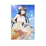 Sakurajima Mai Anime-Poster Seishun Buta Yarō Wa Bunny Girl-senpai 18, Wandkunst, Bild, Poster, Kunstwerke, Schlafzimmer, Wohnzimmer, Dekoration, 40 x 60 cm
