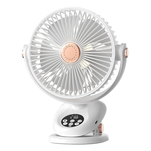 LYEAA Leichter Hängeventilator mit 5 Geschwindigkeiten, USB-Aufladung und LED-Licht for Zuhause, Büro, Reisen