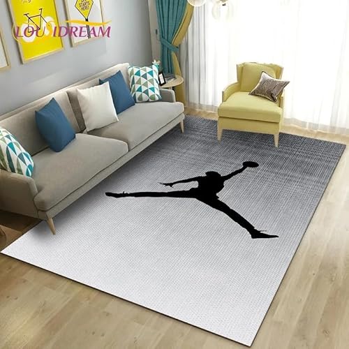 LXURY Basketball Sport Bedruckter Teppich, Warmer Teppich, Rutschfester Teppich Für Wohnzimmer, Schlafzimmer, Kinderteppich 100X160Cm