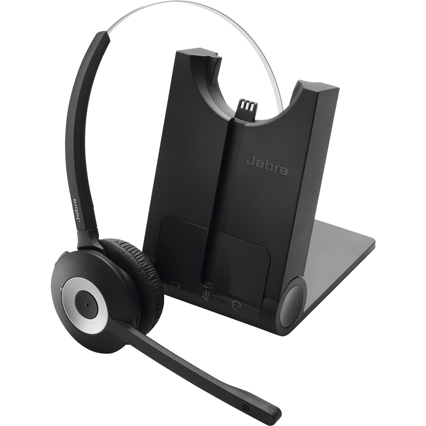 Jabra Pro 930 UC DECT Kabelloses On-Ear Mono Headset - Unified Communications zertifiziert - HD Voice und Noise Cancelling - zur Verwendung mit Softphones in Europa - EU-Stecker, Schwarz