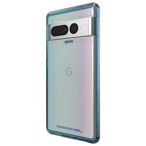 ZAGG Gear4 Milan Google Pixel 7 Pro Hülle, klare Handyhülle mit ästhetischen Details, D30 Fallschutz für bis zu 4 m, kabellose Ladehülle, Kratzfest, 5G kompatibel, Aurora