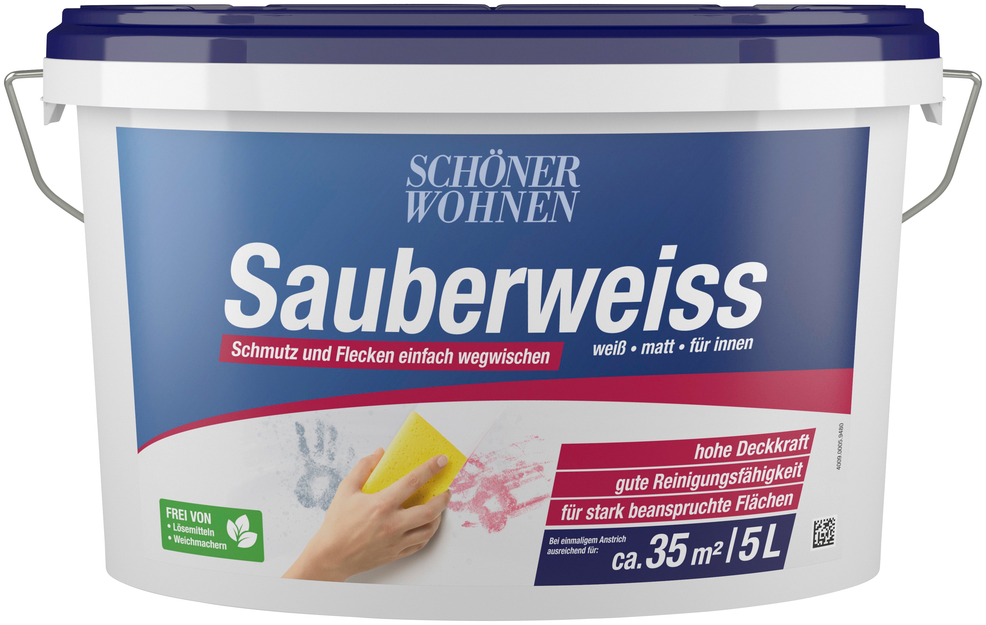 SCHÖNER WOHNEN-Kollektion Wand- und Deckenfarbe "Sauberweiss", weiß, extrem scheuerbeständig