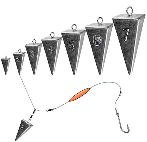 THKFISH Angelgewicht, Angelbleche, Pyramidenförmige Sinker, Angelgewicht, Sinker, 113,4 g, 10 Stück