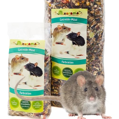 Mixerama Farbratten Getreide-Müsli - artgerechtes natürliches Rattenfutter ohne Pellets - Alleinfutter Größe 2,5 kg