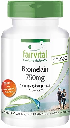 Bromelain 750mg - HOCHDOSIERT - VEGAN - 120 Kapseln - Ananasenzym