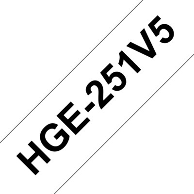 Brother P-touch HGE251 - Schriftband, 24 mm x 8 m, laminiert, 5 Stück, weiß/schwarz