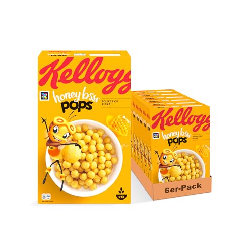 Kellogg's Honey BSSS Pops Frühstückscerealien (6 x 400 g) – crunchy Cereal Pops mit Zuckerarten und Honig – ohne künstliche Farb- und Aromastoffe