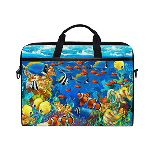 LUNLUMO Under Water Fishes 38,1 cm (15 Zoll) Laptop- und Tablet-Tasche, strapazierfähig, für Business/Uni/Damen/Herren