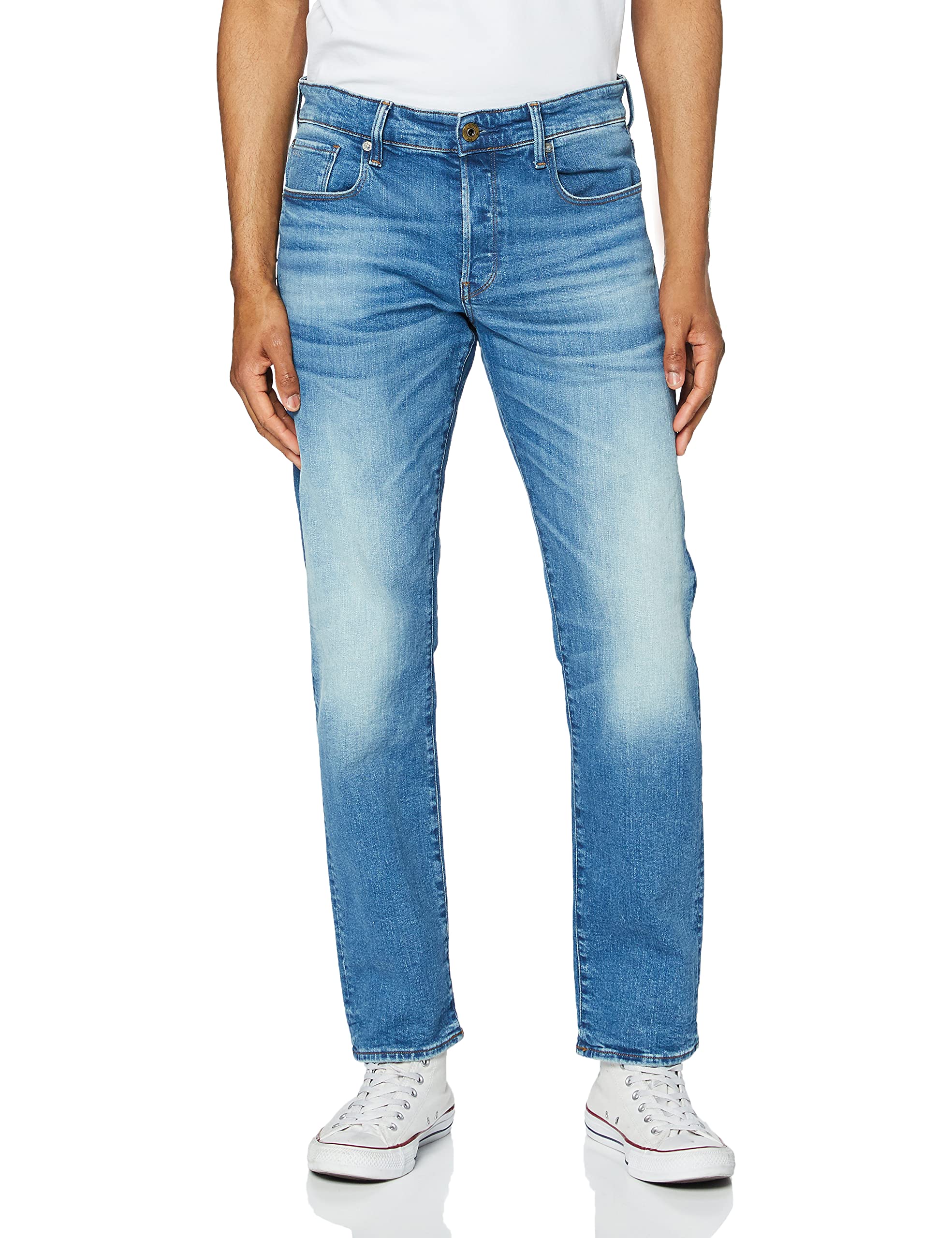 G-STAR RAW Herren 3301 Regular Straight Jeans, Blau (authentic faded blue 51002-B631-A817), 27W / 30L