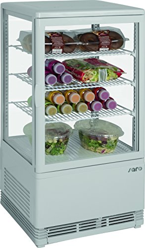 Saro 330-10001 Mini-Umluftkühlvitrine, Kunststoff, SC 70, 70 L, Weiß