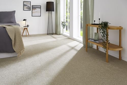 Teppichboden Verlours Auslegware Uni beige 550 x 400 cm. Weitere Farben und Größen verfügbar