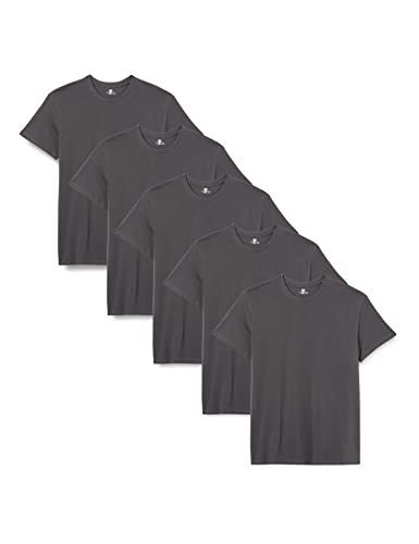 Lower East Herren T-Shirt mit Rundhalsausschnitt, 5er Pack, Grau(Forged Iron), X-Large