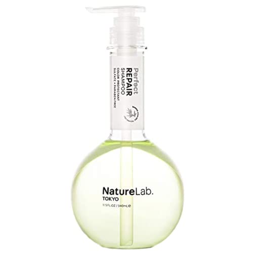 NatureLab Perfect Repair Shampoo - Moisturizing Damaged Hair Shampoo for Treated Hair - Bamboo Stem Cells, Keratin, Argan + Prickly Pear Oil - Sulfate-Free Damaged Hair Treatment (11.5 fl oz/340 ml)