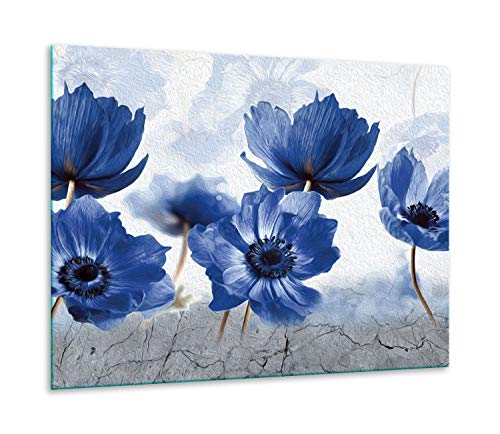 Herdabdeckplatten Ceranfeldabdeckung Spritzschutz Glas 60x52 Blumen