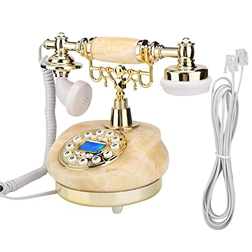 Festnetztelefon, Vintage-Telefon MS-8100A Kleine Jade im europäischen Stil Antike Anrufer-ID Telefon für Home Desk Decor, FSK DTMF Anrufer-ID Retro-Telefon Vintage-Telefon für Home Hotel Office.