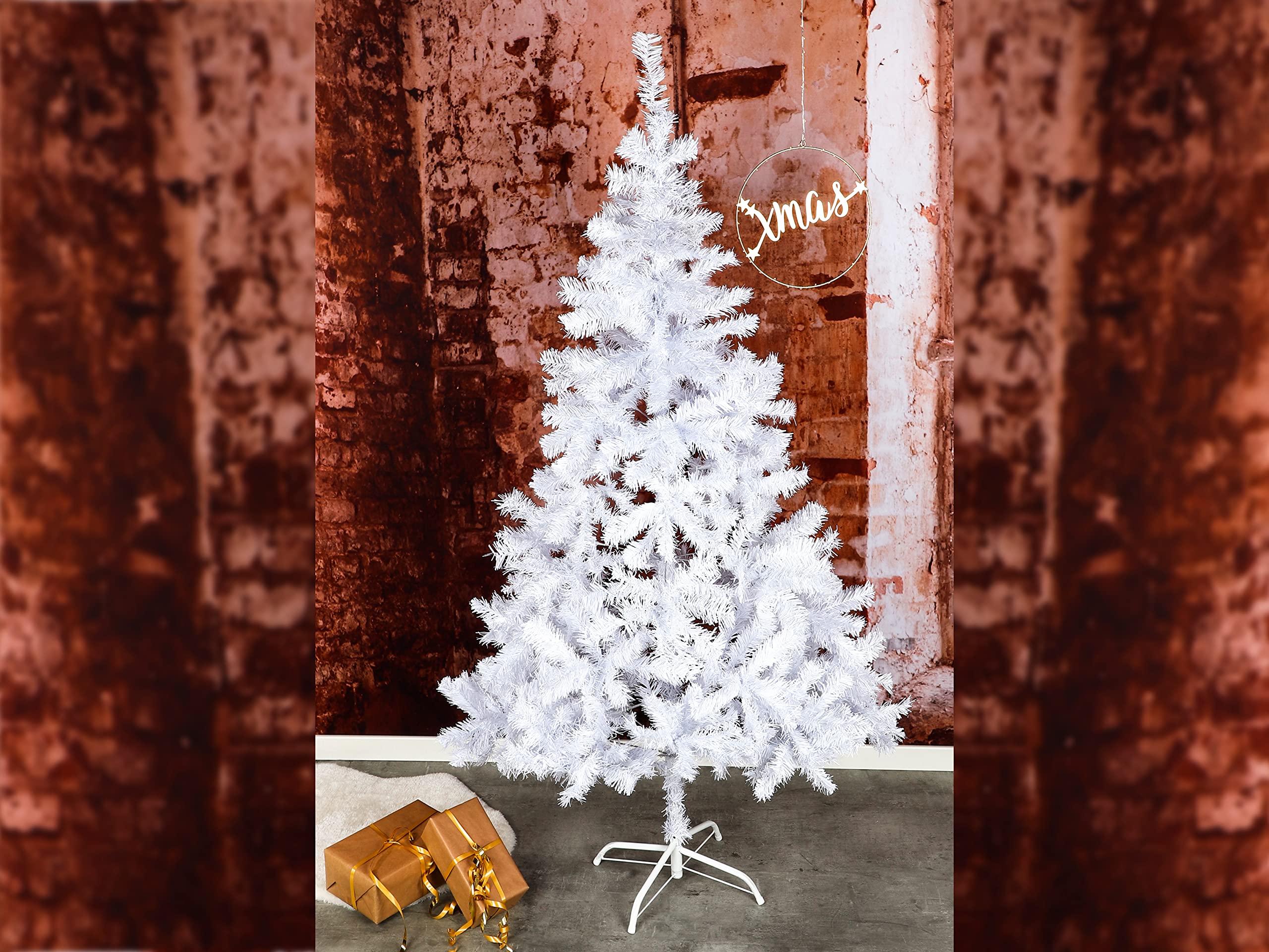 Gravidus künstlicher Weihnachtsbaum weiß Tannenbaum Christbaum Kunstbaum Kunststoff 180cm