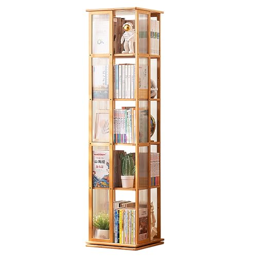 amzwkt 360° drehbares Bücherregal, Bücherregal, Bücherregal für kleine Räume, platzsparend, für Schlafzimmer, Wohnzimmer, Arbeitszimmer (Color : Original Color)