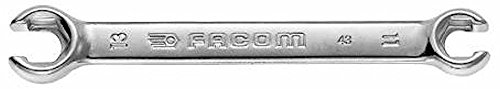 FACOM offener Ringschlüssel mit Anschlagkante,6 Kant,Länge 124 mm,SW 10x11, 1 Stück, 43.10X11