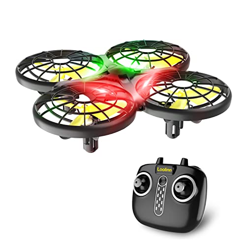 Loolinn | Drohne für Kinder - Mini Drohne, RC Quadrocopter mit Antikollisionstechnologie / 360° Flips / Handgesteuerter Modus / 30 Minuten Flugzeit ( DREI Batterien Geliefert )