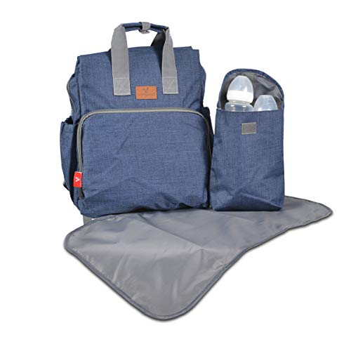 Moni Wickeltasche Lydia, zusätzliche Tasche, Wickelunterlage, Reißverschluss, Farbe:blau