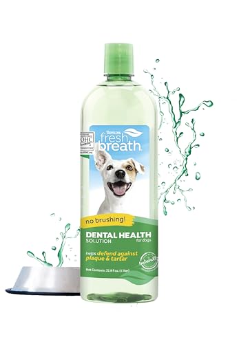 TropiClean Fresh Breath - Mundpflege-Wasserzusatz für Haustiere - Bürstenlos - Bekämpft Plaque & Zahnstein - Original - 1 L