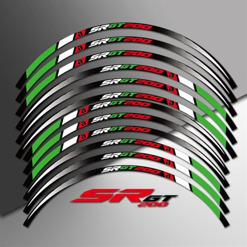Motorrad Felgenaufkleber Reflektierendes Nabenstreifenband Wasserdichter Aufkleber Für Aprilia SRGT200 SR GT 200 2023 (Color : 2)